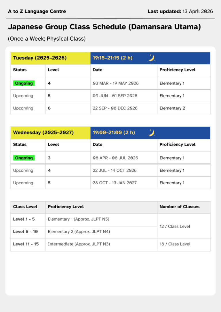 DU Group Class Schedule - APR-A 2026