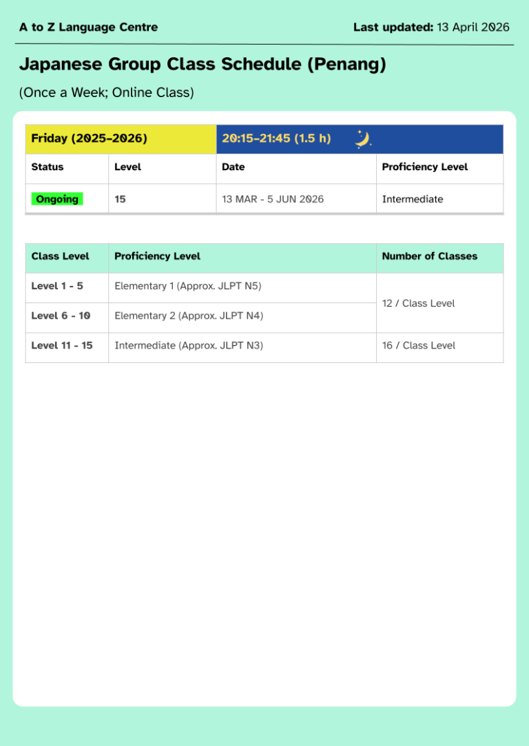 PN Group Class Schedule - APR-A 2026